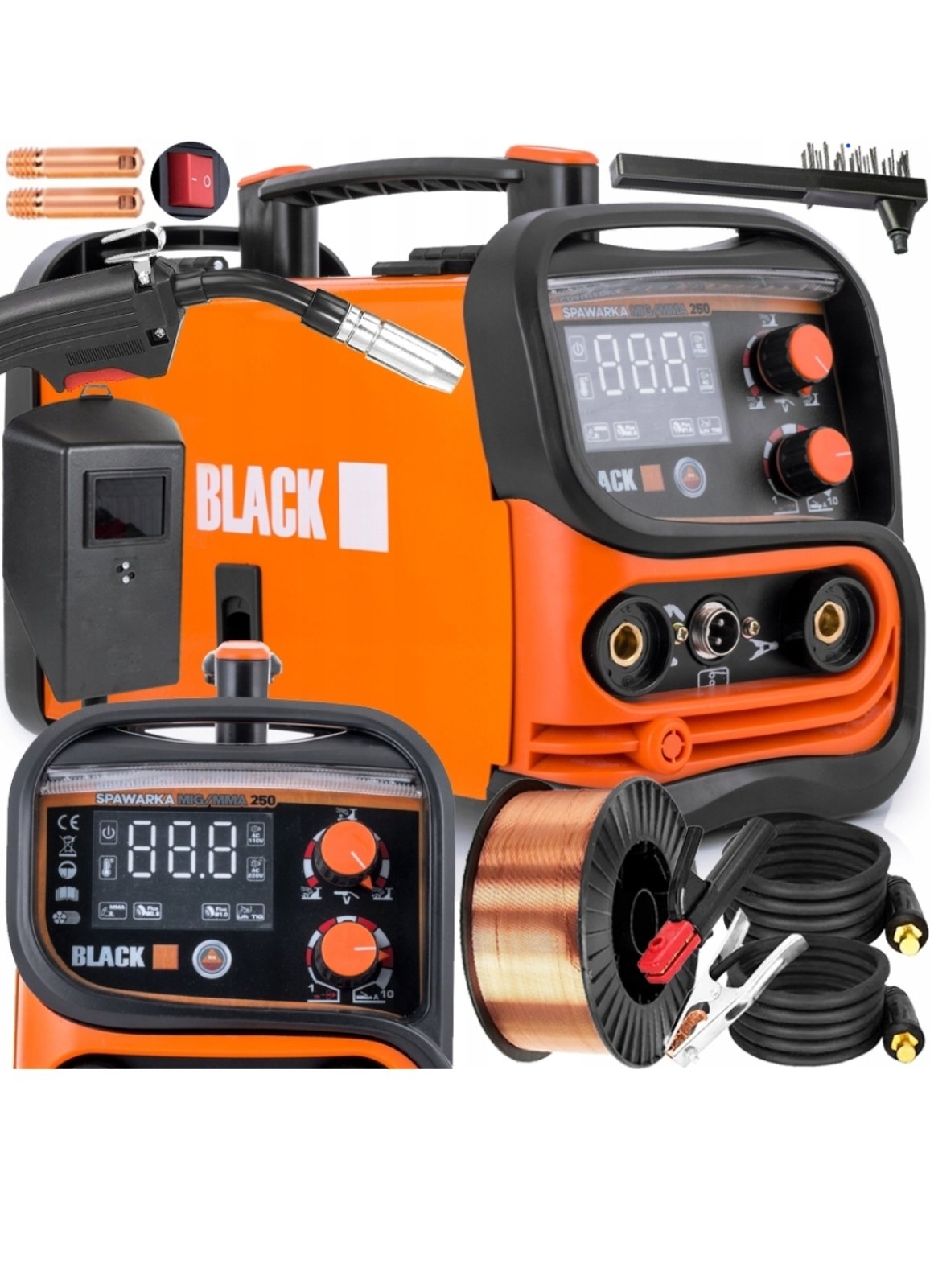 BLACK CO2 aparat za zavarivanje 2u1 MMA/MIG Black 250A
