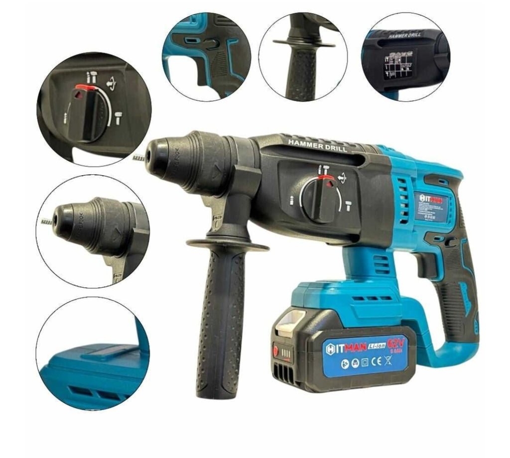 HITMAN Set Aku Alata 62V – Brusilica, Šrafilica, Odvijač i Hilti 4u1