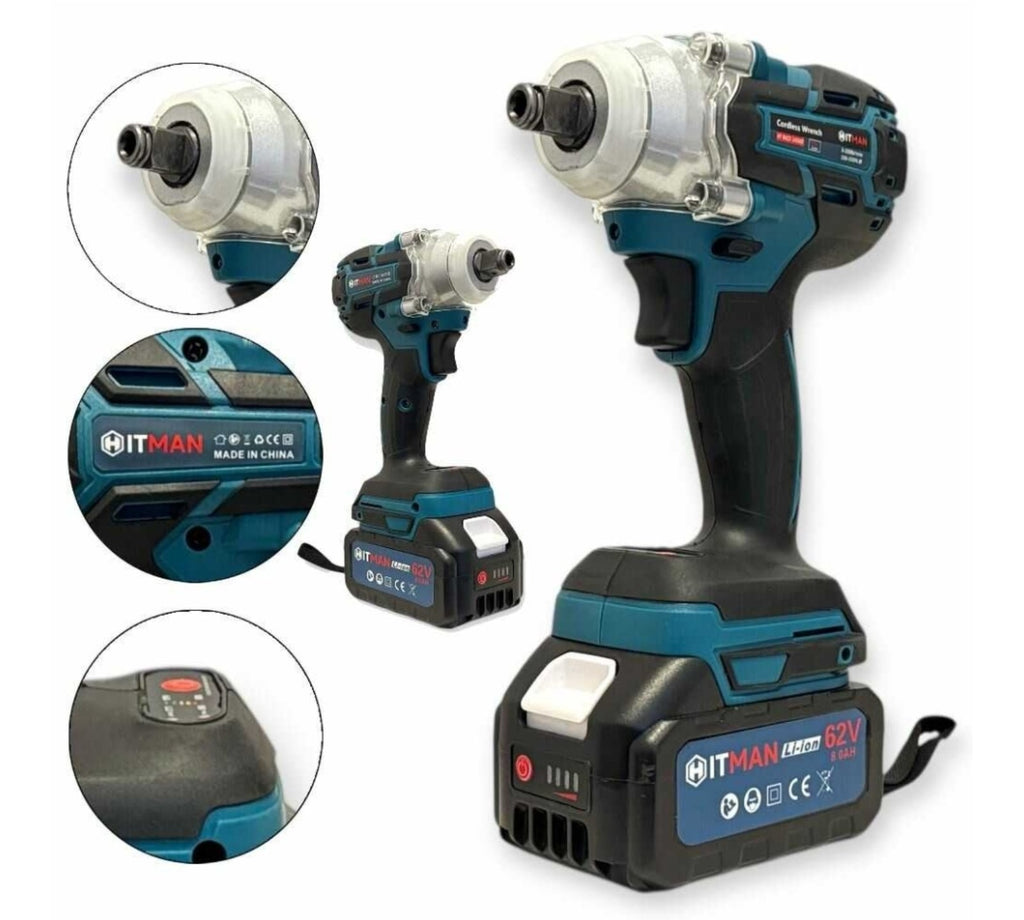HITMAN Set Aku Alata 62V – Brusilica, Šrafilica, Odvijač i Hilti 4u1