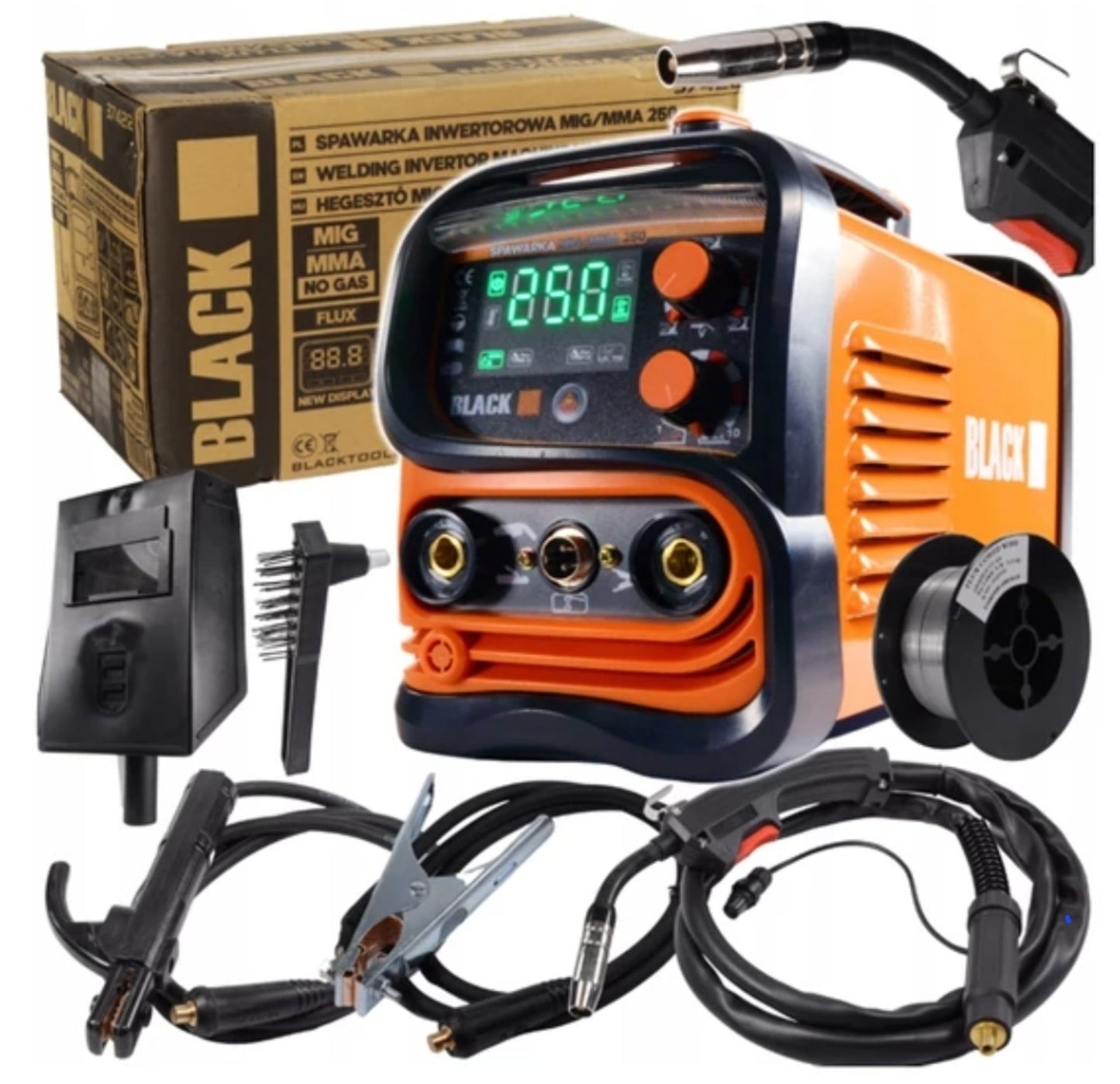 BLACK CO2 aparat za zavarivanje 2u1 MMA/MIG Black 250A